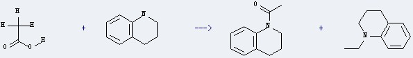 Quinoline,1-ethyl-1,2,3,4-tetrahydro- can be prepared by 1,2,3,4-tetrahydro-quinoline and acetic acid.
